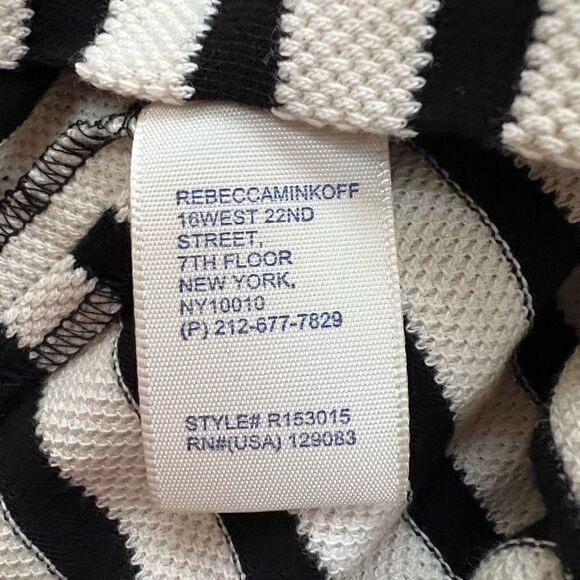NWT Rebecca Minkoff Kiki Knit Skirt Black Cream Stripes women’s size L - Picture 10 of 12